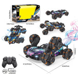 High-Speed RC Drift Car with 6 Wheels, 360° Rotation, Steam Effects & LED Lights