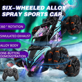 High-Speed RC Drift Car with 6 Wheels, 360° Rotation, Steam Effects & LED Lights