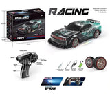 4WD RC Drift Car with Spray Effect – Turquoise Drift Toy for Kids