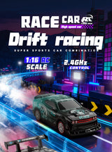 4WD RC Drift Car with Spray Effect – Turquoise Drift Toy for Kids