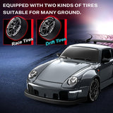 RC Drift Porsche 911 | Remote Control 4 Wheel Drive Drift Car | 1:24 Scale High Speed Car With Cones & Replaceable Tyres