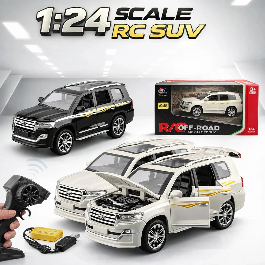 RC Land Cruiser Diecast Model – 1:24 Scale with Light &amp; Sound