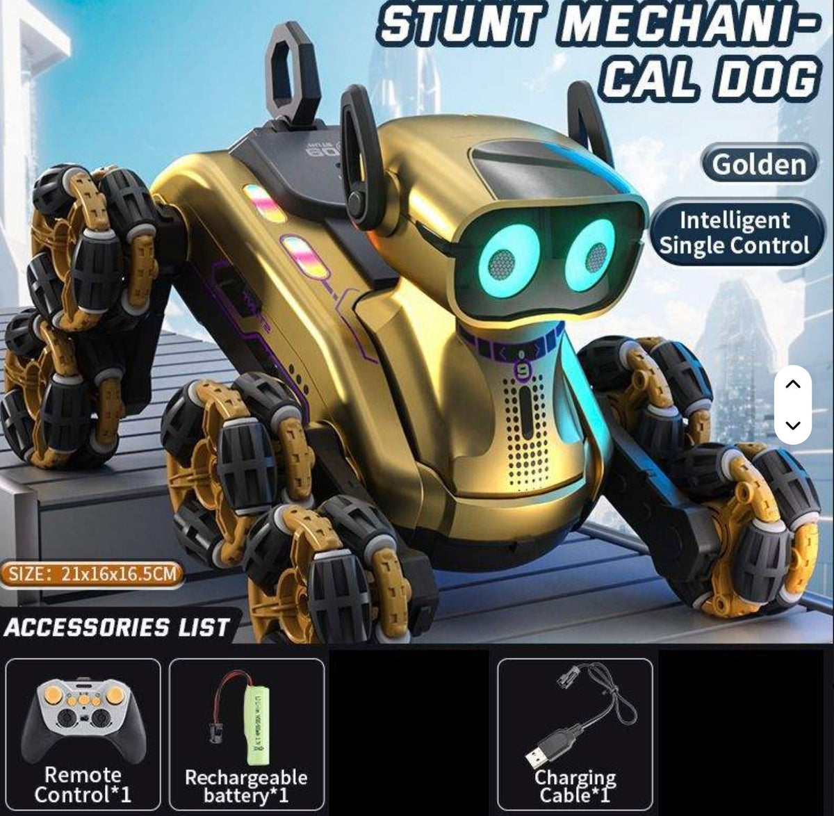 RC Mechanical Stunt Robot Dog with Camera | 2.4GHz 8-Wheel Remote Control Robot