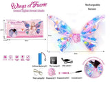 Rechargeable Faerie Wings with LED Lights & Music for Girls