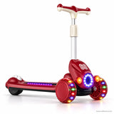 Red Racing Kids Scooter with LED Light Ring & Music
