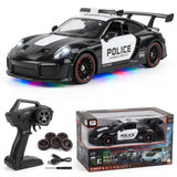 Remote Control Drift Car | 1:18 Scale 4WD Porsche Police Car With Replaceable Tyres & Lights