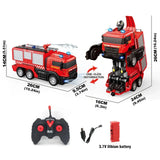Transforming Fire Truck Robot Toy | 2-in-1 RC Fire Engine Deformation Car for Kids