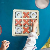 Wooden Sensory Tic Tac Toe Puzzle Board Game for Kids – Classic X & O Strategy Toy