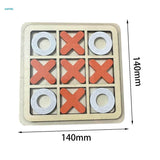 Wooden Sensory Tic Tac Toe Puzzle Board Game for Kids – Classic X & O Strategy Toy