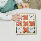 Wooden Sensory Tic Tac Toe Puzzle Board Game for Kids – Classic X & O Strategy Toy