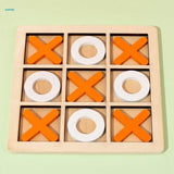 Wooden Sensory Tic Tac Toe Puzzle Board Game for Kids – Classic X & O Strategy Toy