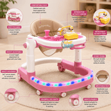 Foldable 3-in-1 Baby Walker with RGB Lights & Music