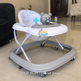 Foldable Baby Walker with Interactive Bear Activity Tray