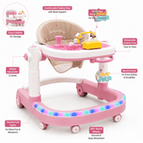 Foldable 3-in-1 Baby Walker with RGB Lights & Music