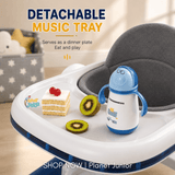 4-in-1 Foldable Baby Learning Walker with Activity Toy Tray