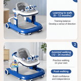 4-in-1 Foldable Baby Learning Walker with Activity Toy Tray