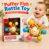 Spinning Puffer Fish Baby Rattle Teether Sensory Toy for Infants