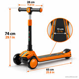 Orange Sporty Racing Kids Scooter with LED Light-Up Wheels & Music