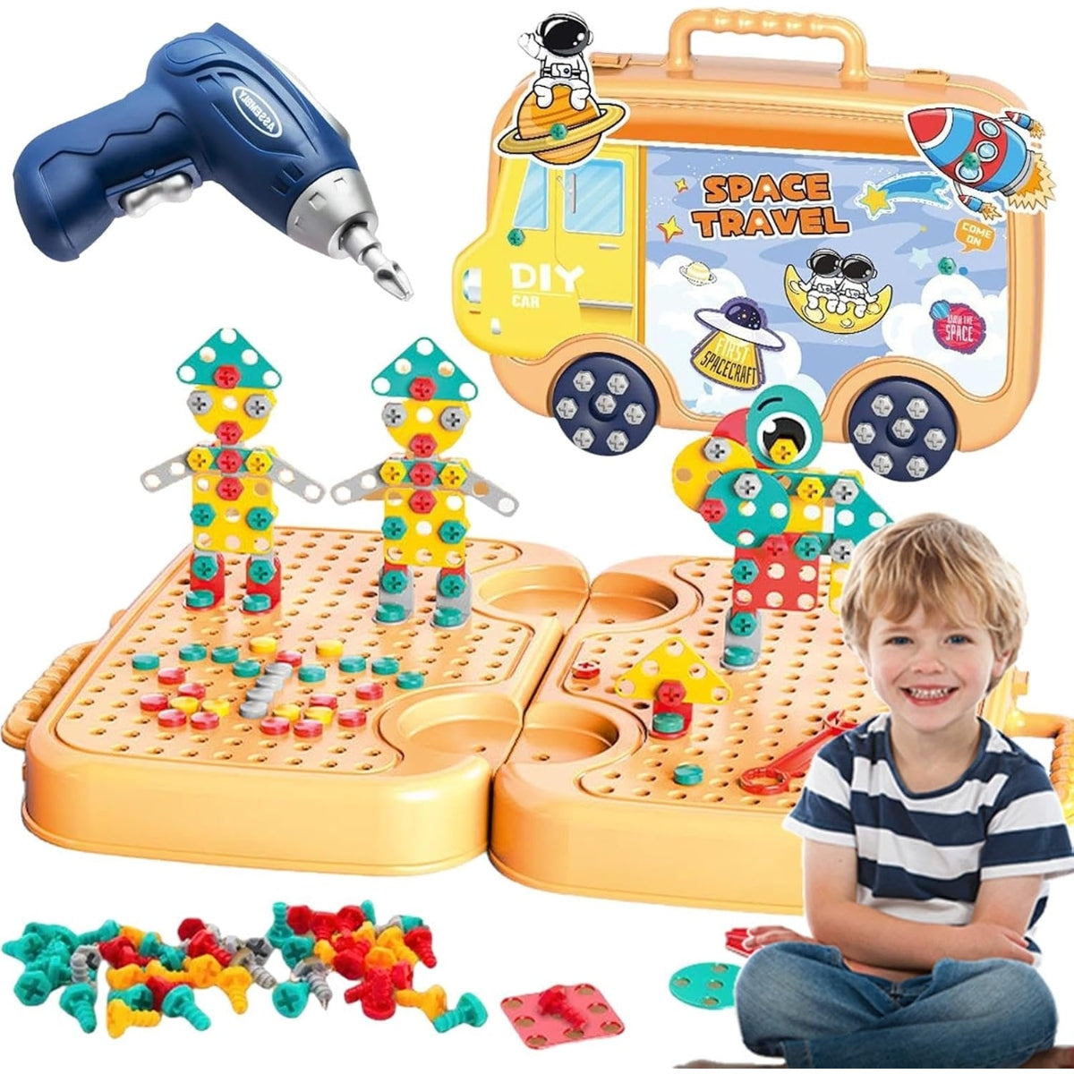 DIY 3D Screw Puzzle Briefcase with Electric Drill – 200+ Pieces