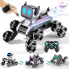 Stunt Spray RC Robot Dog with Watch & Remote Control | 8-Wheel LED 360° Stunts