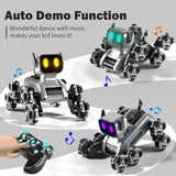Stunt Spray RC Robot Dog with Watch & Remote Control | 8-Wheel LED 360° Stunts