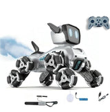 Stunt Spray RC Robot Dog with Watch & Remote Control | 8-Wheel LED 360° Stunts