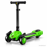 Green Supercar Style Kids Scooter with Light-Up Wheels