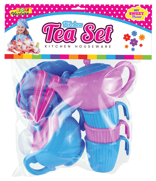 Tea Set (Pink & Blue) - Cute Pretend Tea Party Toy for Kids