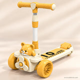 Teddy Bear Airplane Kids Scooter with Lights & Music