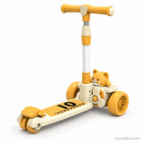Teddy Bear Airplane Kids Scooter with Lights & Music