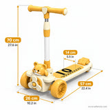Teddy Bear Airplane Kids Scooter with Lights & Music
