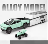 Tesla Pickup Truck Diecast Model – 1:24 Scale with Trailer &amp; Quad Bike