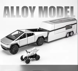 Tesla Pickup Truck Diecast Model – 1:24 Scale with Trailer &amp; Quad Bike