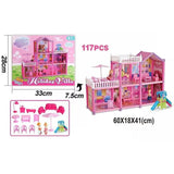 Three-Storey Barbie Doll House Villa – 117-Piece Playset