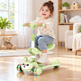 Green Bunny Kids Scooter with Removable Seat & LED Wheels
