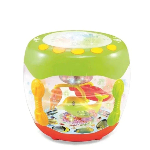 Touch Drum Fish Toy – Musical Baby Toy with Rotating Lights & Drum Sounds