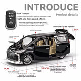 Toyota Alphard 1:24 Diecast Model Car – Pull-Back with Lights & Sound