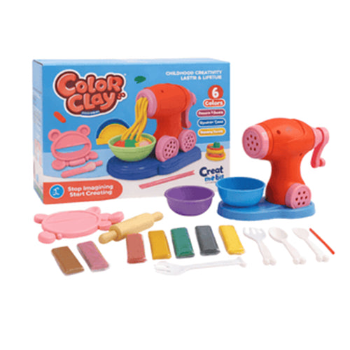 Color clay noodle maker kitchen playset for kids – full set