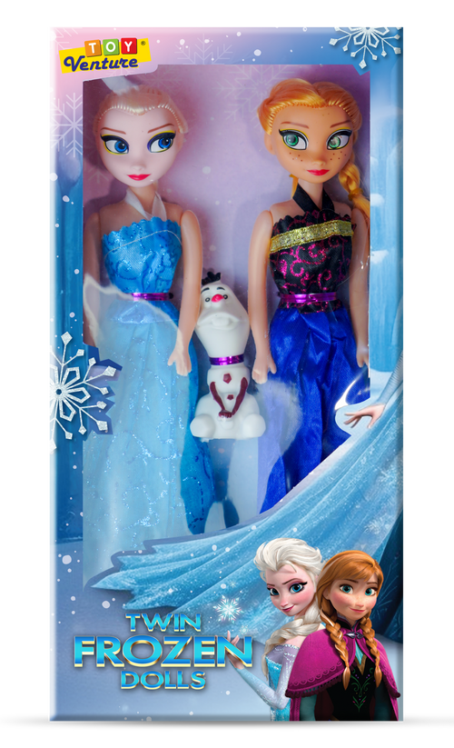 Twin Frozen Princess Dolls Set – 2 Dolls for Girls