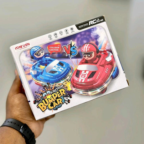 Two-Player RC Battle Bumper Car Toy with Collision Ejection | 2.4G Remote Control Set