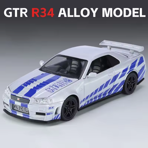 Nissan GTR R34 1:32 Diecast Model Car – Lights & Sound