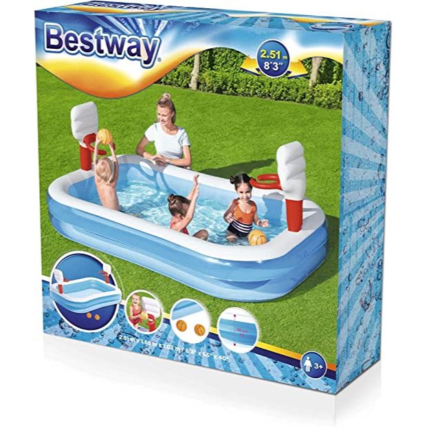BESTWAY Basketball Kids Pool 8ft | Inflatable Game Pool