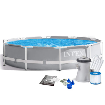 INTEX Prism Frame Pool with Pump 10ft | Above Ground Pool