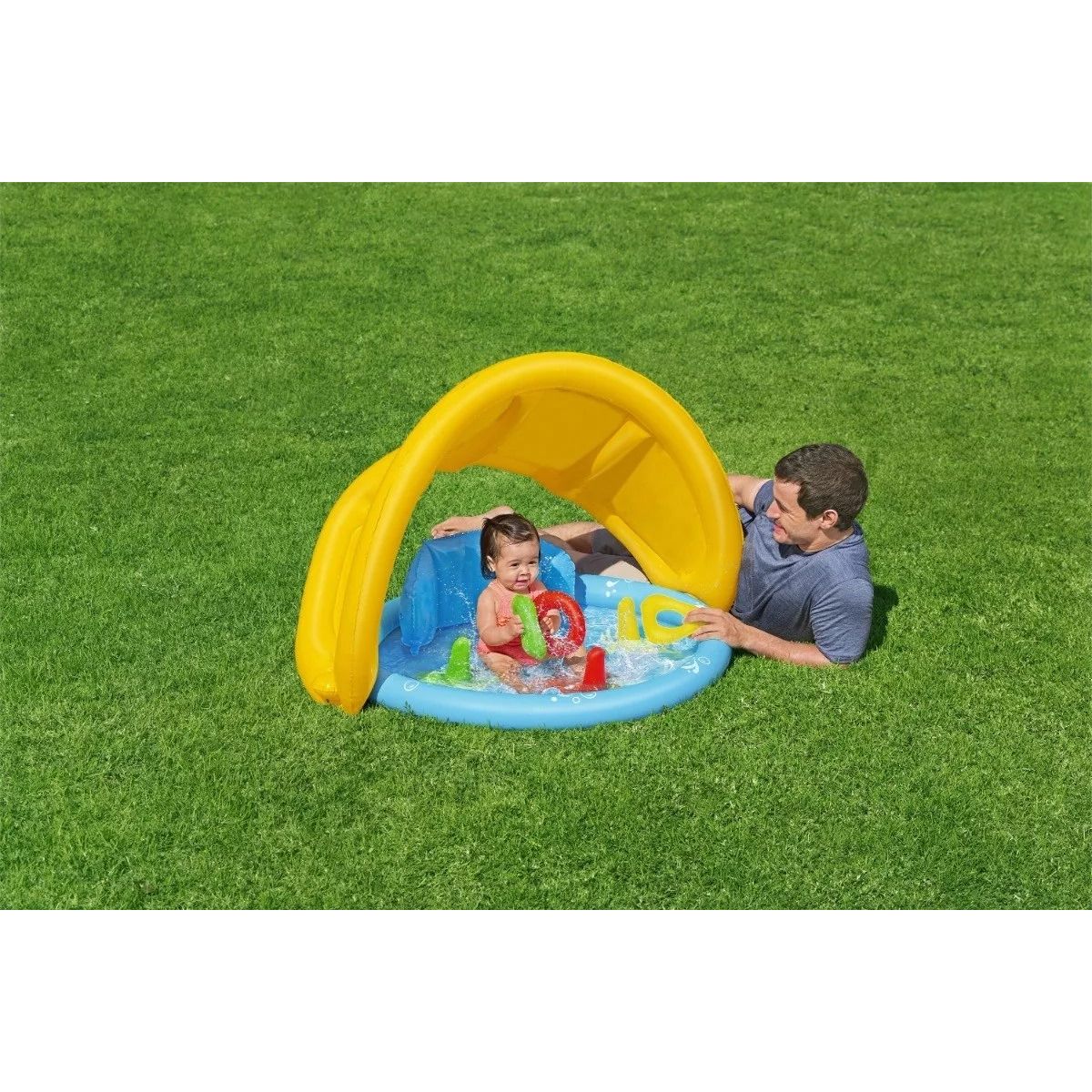 BESTWAY Baby Pool with Roof & Backrest | Inflatable Infant Pool