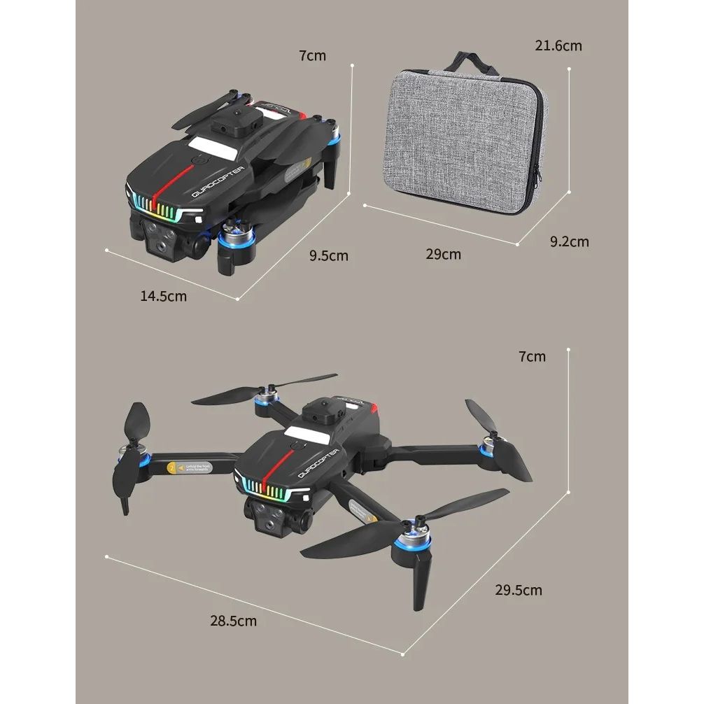 J6 Pro drone side profile folded for compact storage