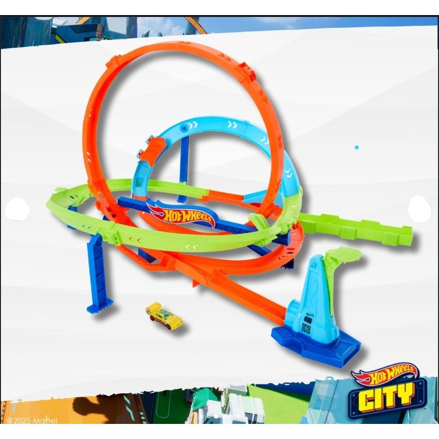 Hot Wheels Spin Way Track Set with 360° Loop & Launcher