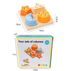 Wooden Shape Sorter - 4 Column Sorting Toy for Toddlers